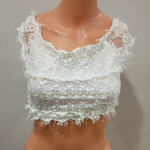 Nightcap Ivory Lace Crop Top